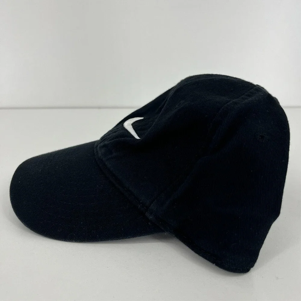 Nike Kids Black Swoosh Baseball Cap Adjustable Hat Size 4-7